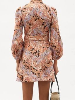 Zimmermann Botanica Chevron Mini Dress Chevron Paisley Size 6 for rent on The Volte - image 6