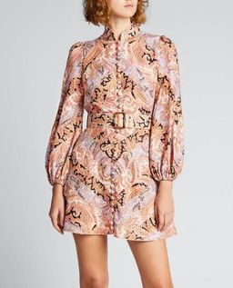 Zimmermann Botanica Chevron Mini Dress Chevron Paisley Size 6 for rent on The Volte - image 5