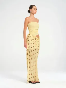 Benni Roscoe Maxi Dress Butter Spot Size Au 8 for rent on The Volte - image 4