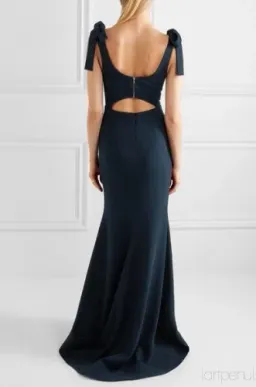 Rebecca Vallance Breakers Cutout Crepe Maxi Dress Navy Size AU 6 for rent on The Volte - image 2