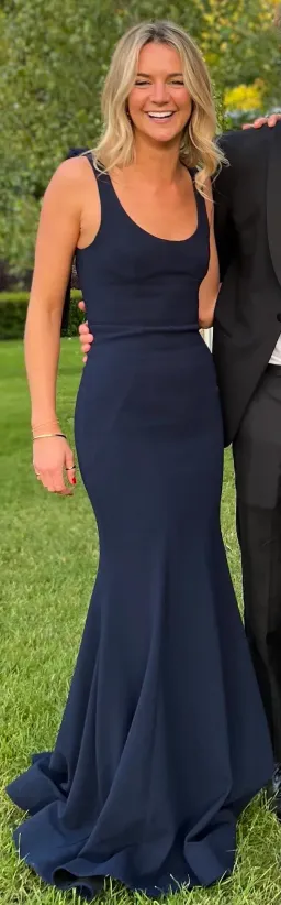 Rebecca Vallance Breakers Cutout Crepe Maxi Dress Navy Size AU 6 for rent on The Volte - image 3