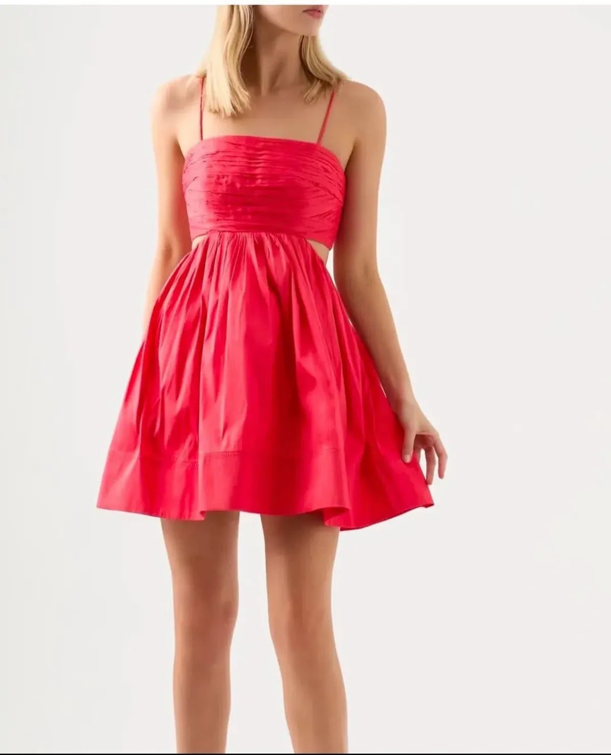 Aje Liza Ruched Mini Dress Pink Size AU 10 - Image 1