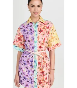 Zimmermann Lightburst Trimmed Shirtdress in Spliced Size 4 / AU 16 for rent on The Volte - image 2