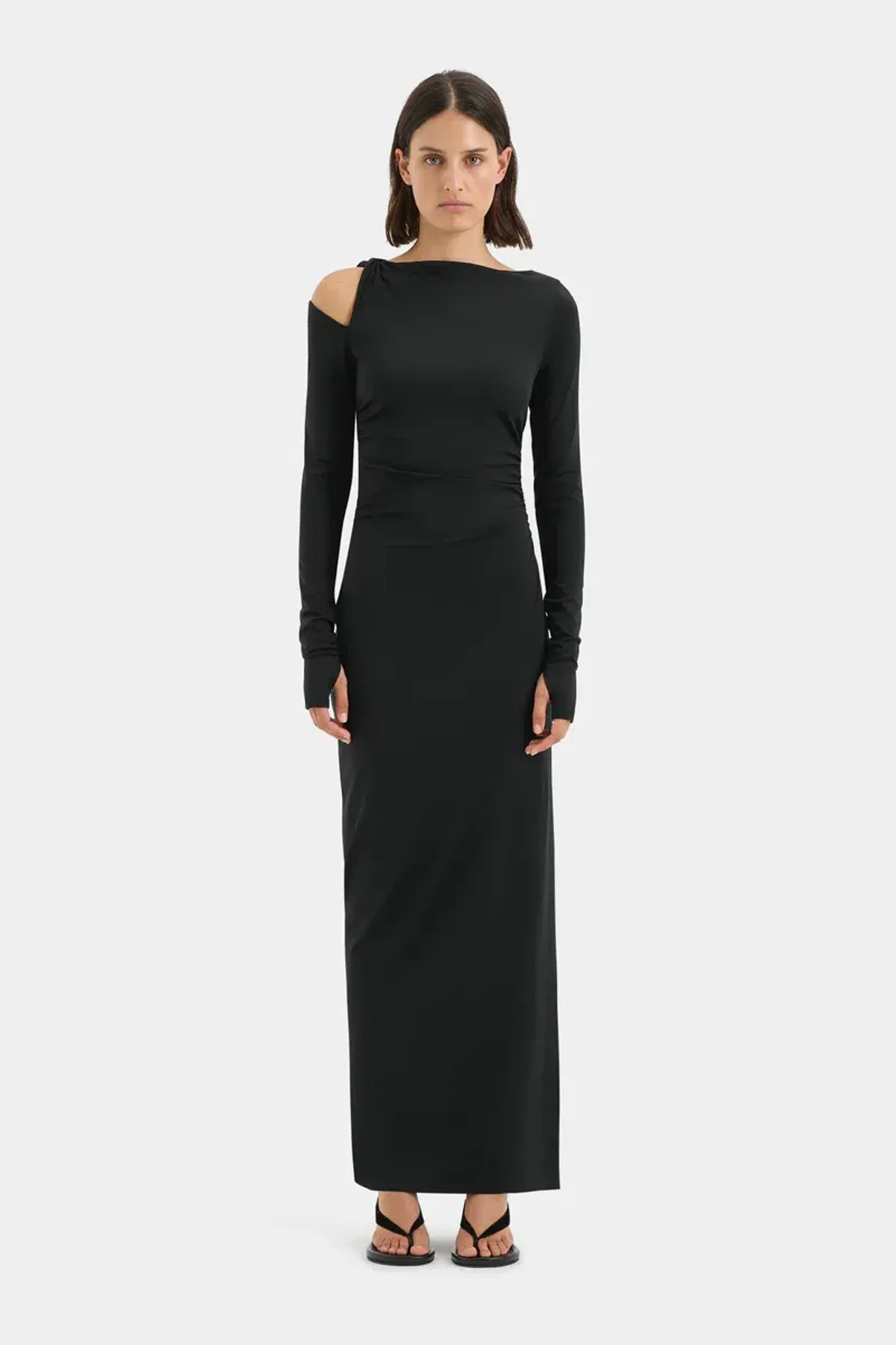 Sir Elm Long Sleeve Midi Black Size AU 8 - Image 1