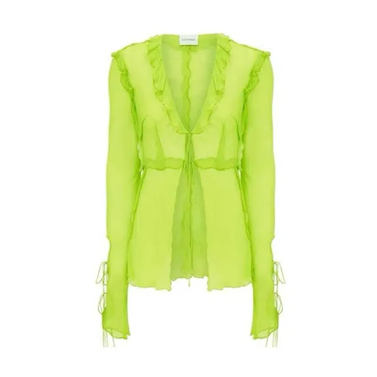 Rat & Boa Kaia Blouse Top Lime Green Size 8/S - Image 3