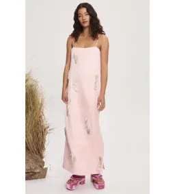 Alemais Cindy Embellished Slip Dress Pink Size 10  for rent on The Volte - image 1
