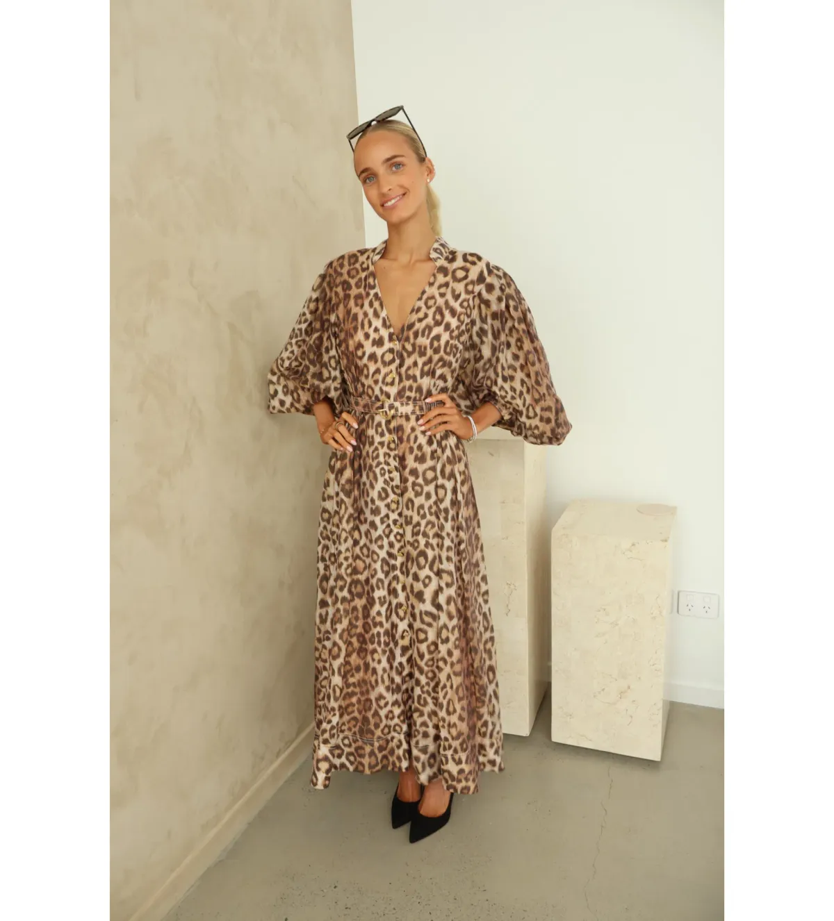 Aje Isabella Shirtdress Midi Leopard Print Size 12 - Image 2