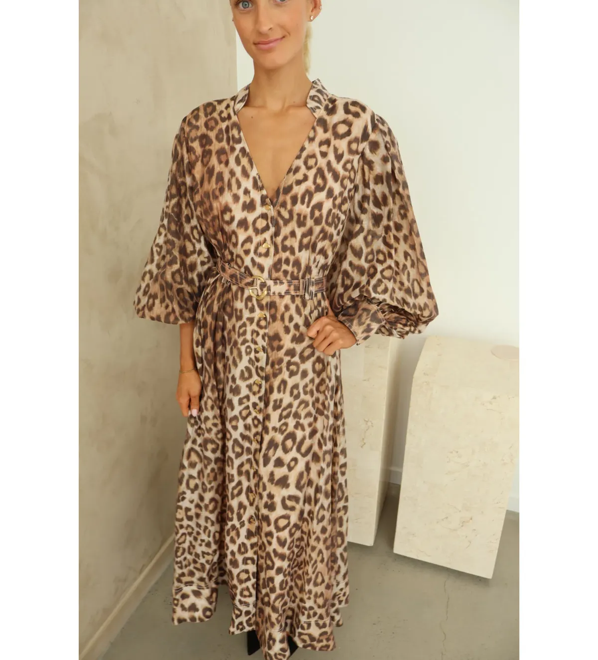 Aje Isabella Shirtdress Midi Leopard Print Size 12 - Image 4
