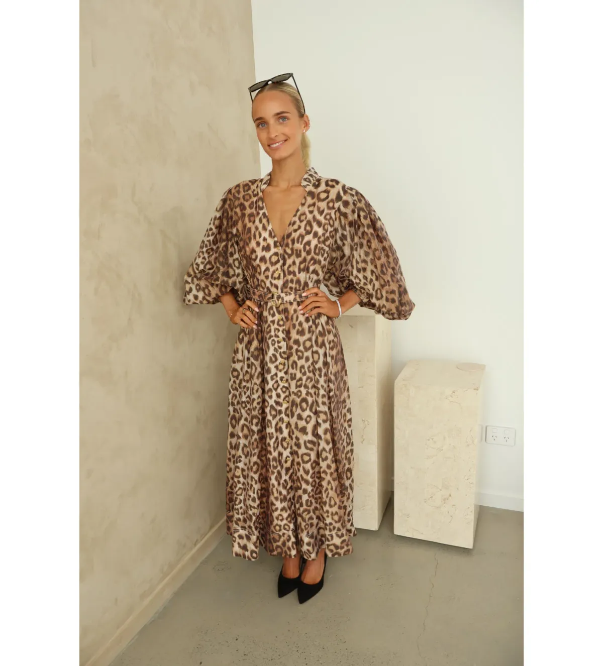 Aje Isabella Shirtdress Midi Leopard Print Size 12 - Image 3