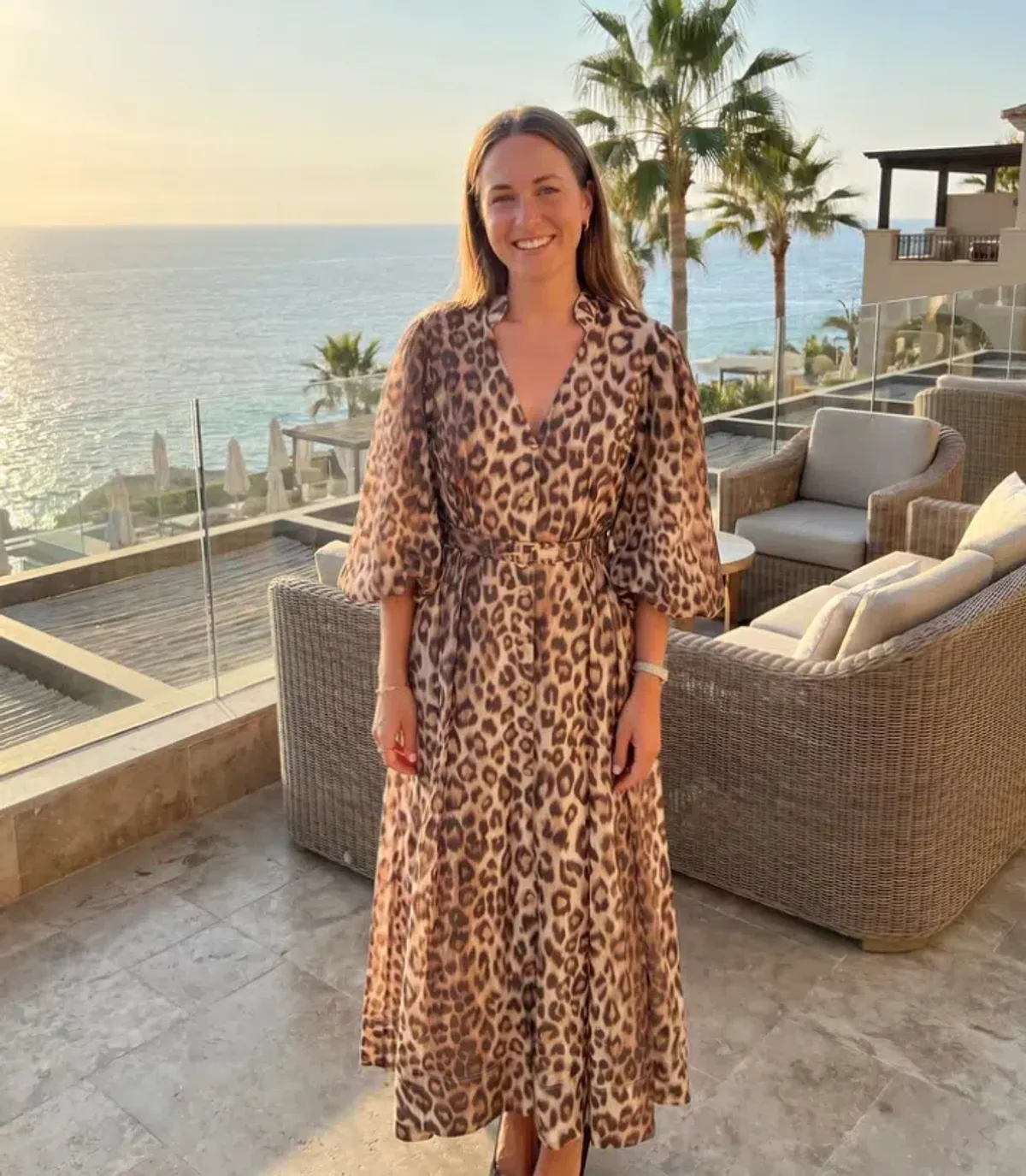 Aje Isabella Shirtdress Midi Leopard Print Size 12 - Image 1