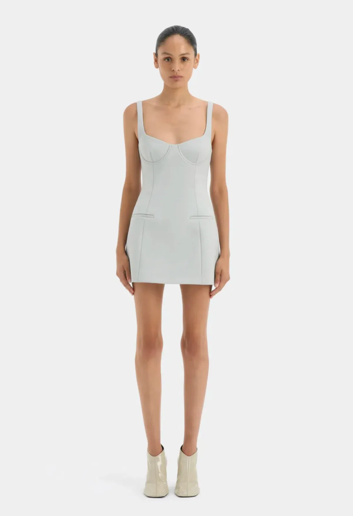 Sir the Label Sandrine Balconette Mini Dress Ice Blue Size AU 8 - Image 1