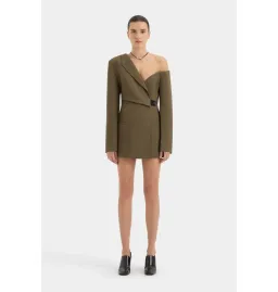 Sir the Label Sartoria Mini Dress in Chocolate Marle Size 0 AU 6  for rent on The Volte - image 3