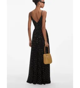 Self Portrait  Black and Gold Chiffon Maxi Dress Size AU 8 for rent on The Volte - image 4