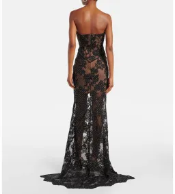Self Portrait Rhinestone Embellished Sheer Gown Size XXS/AU 4 for rent on The Volte - image 4