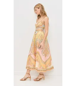 Zimmermann Maxine Picnic Midi Dress Gold Paisley Size 2 / AU 12 for rent on The Volte - image 2
