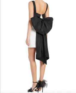 Rebecca Valance Hepburn Bow Mini Dress White Size 6 for rent on The Volte - image 2
