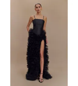 Meshki Magnolia Tiered Tulle Ruffle Dress Black Size  M/Au 10 for rent on The Volte - image 1