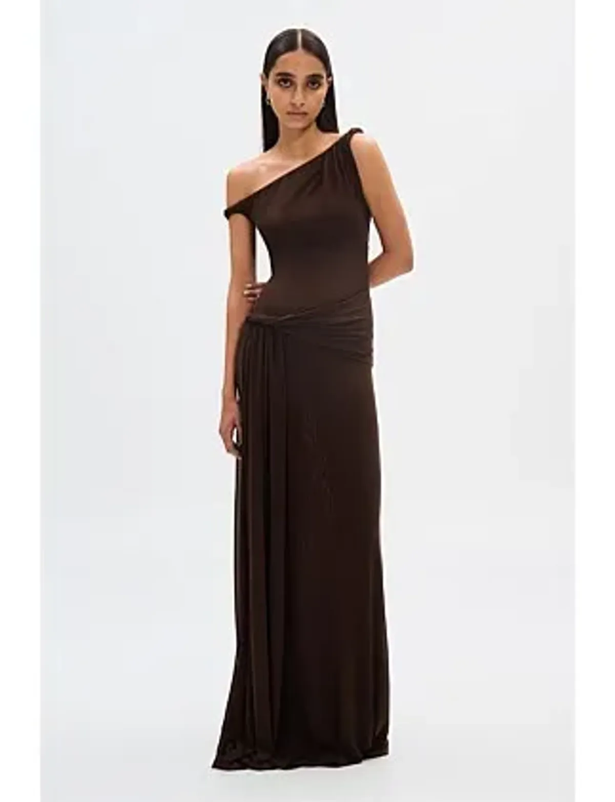 MISHA Sisal Mesh Maxi Dress Espresso Size 8/S - Image 11