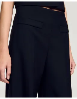 Sandro Enrique Wide Leg Trousers Black Size AU 8 for rent on The Volte - image 3