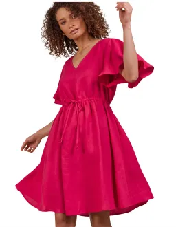 eb&ive Halcyon Tie Dress Raspberry Size AU 8 for rent on The Volte - image 2