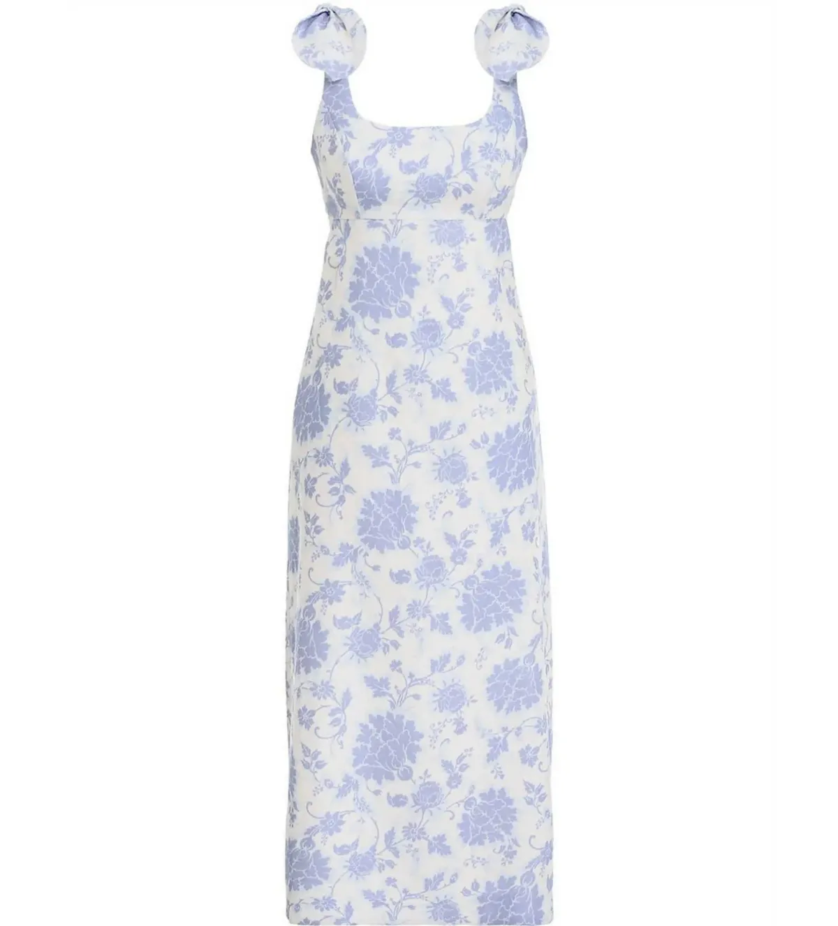 Zimmermann The Postcard Tie Shoulder Midi Dress Blue Tonal Floral Size 0 / AU 6 - Image 4