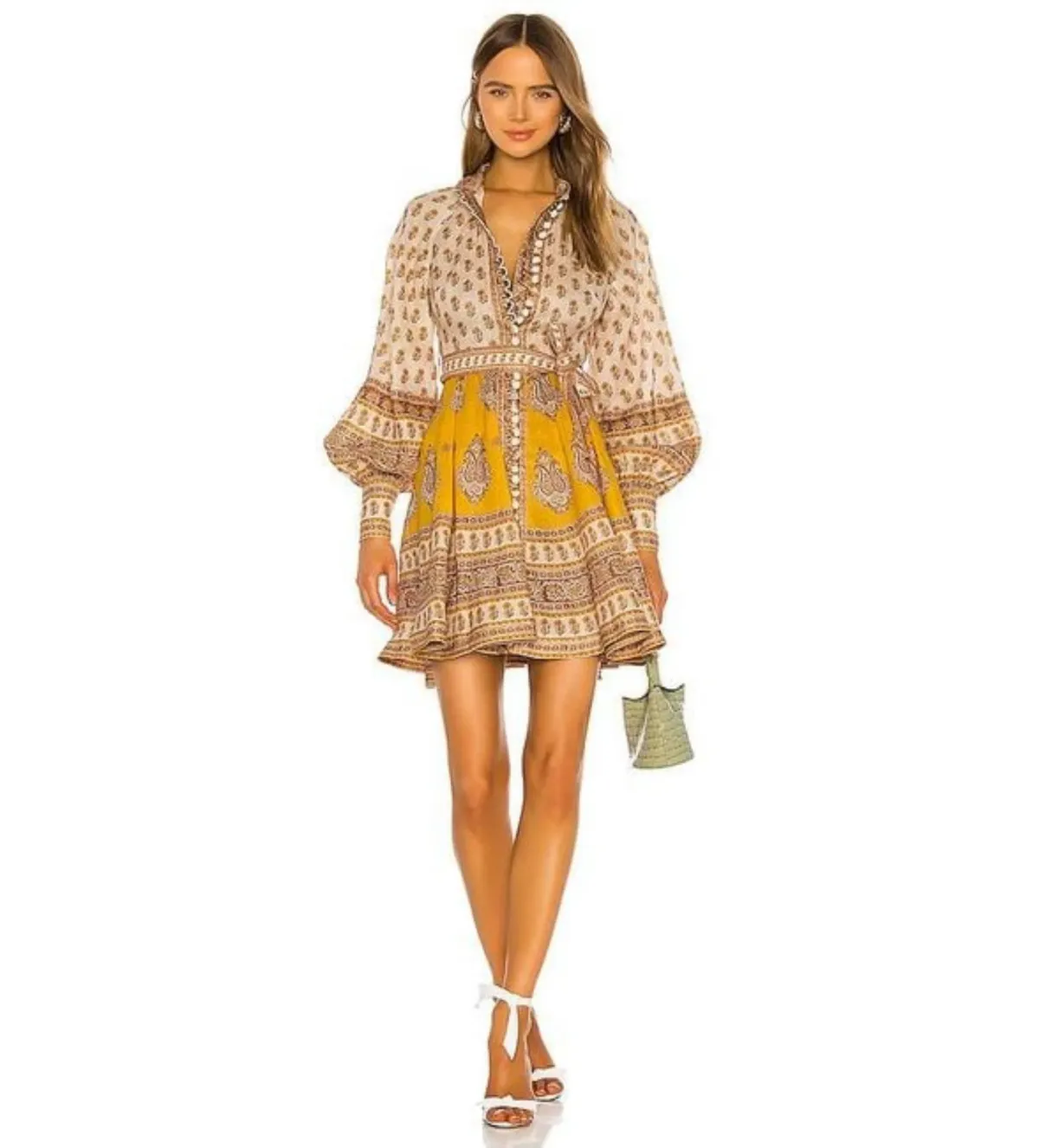 Zimmermann Bonita Buttoned Dress Print Size 0/Au 8 - Image 1