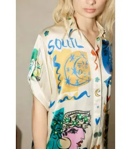 Alemais Soleil Oversized Shirt and Pants Set Print Size 12/L for rent on The Volte - image 4