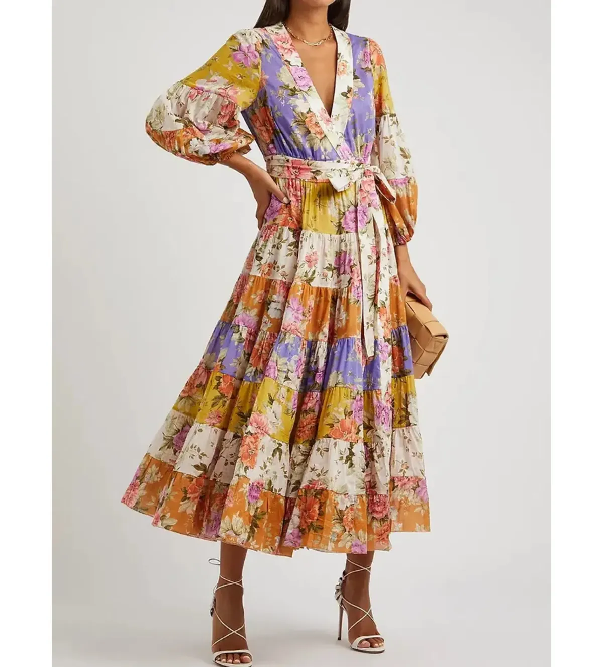 Zimmermann The Pattie Wrap Midi Dress in Spliced Size 3/Au 14 - Image 1