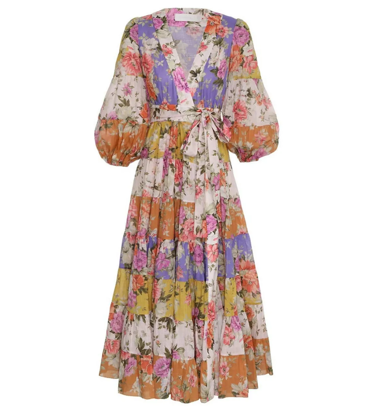 Zimmermann The Pattie Wrap Midi Dress in Spliced Size 3/Au 14 - Image 2