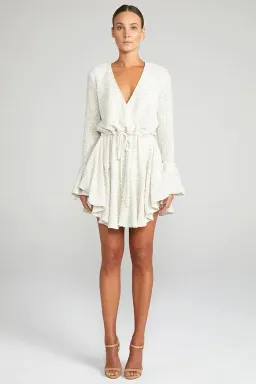 Shona Joy Aimee Frill Cuff Mini Grey Size AU 10 for rent on The Volte - image 1