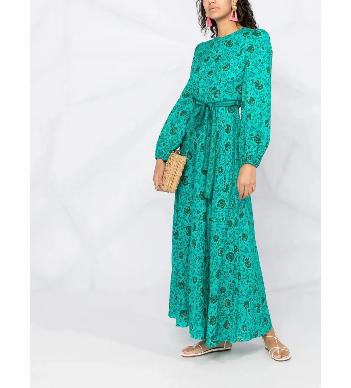 Zimmermann Lulu High Neck Dress Jade Floral Size 0/Au 8 - Image 1