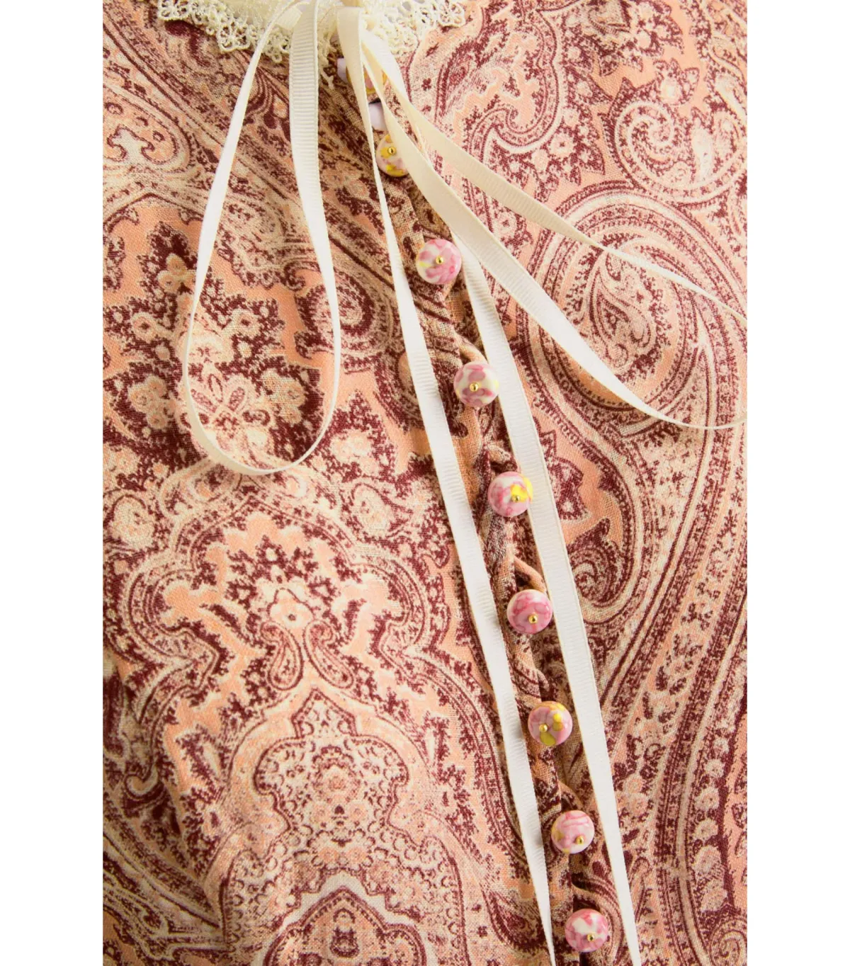 Zimmermann The Wonderland Frilled Midi Dress in Blush Paisley Size 1 / AU 10 - Image 4