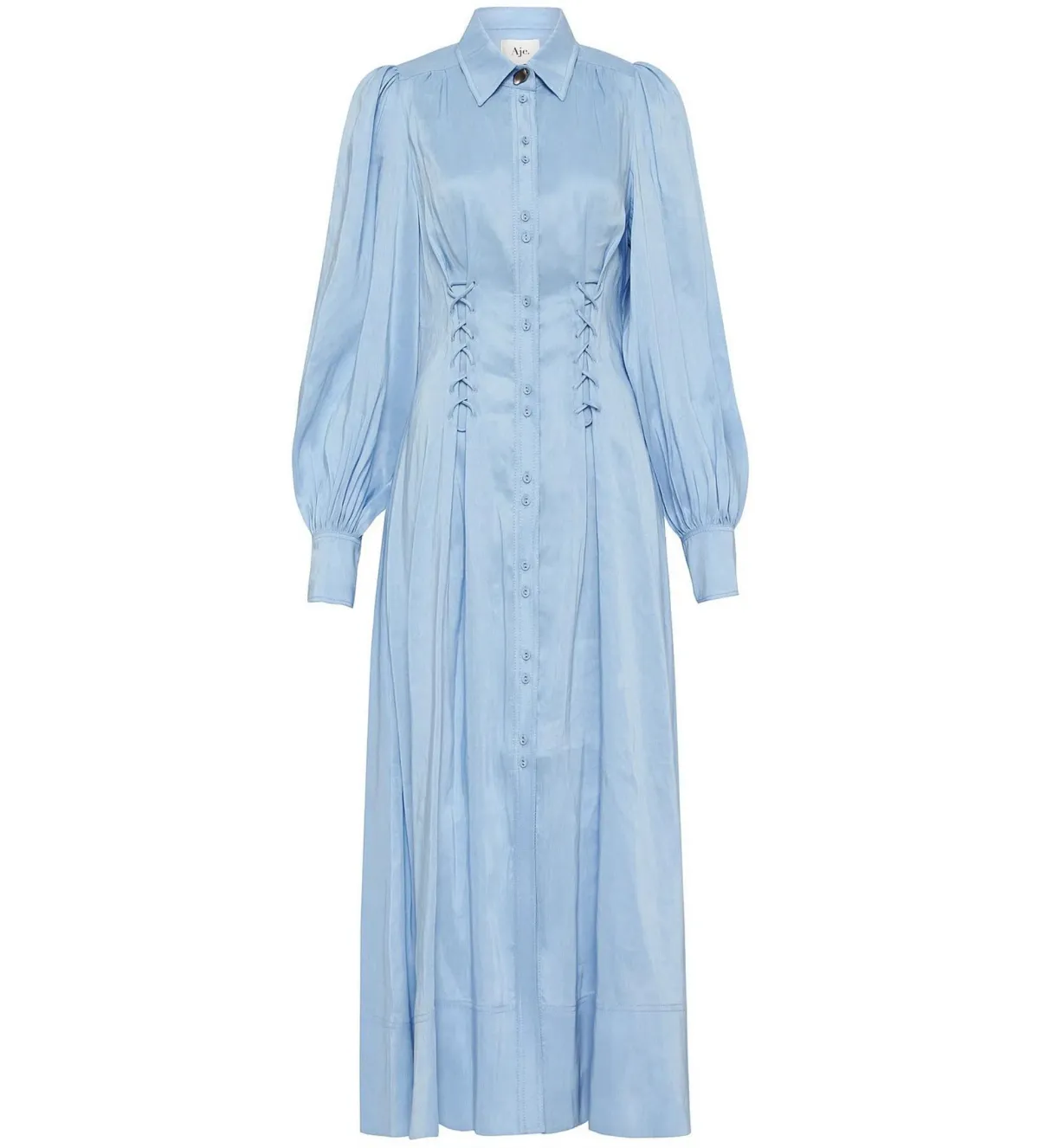 Aje Ephemera Lace-up Shirt Dress Blue Size 8 - Image 2