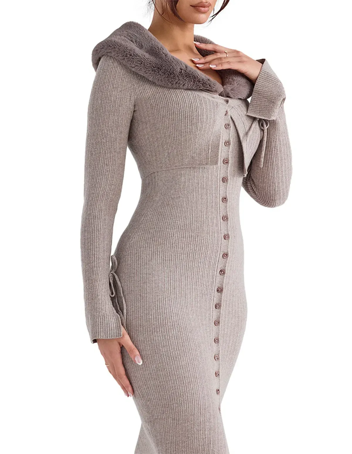 House Of CB Dahlia Cashmere Cardigan Beige Size AU 14  - Image 2