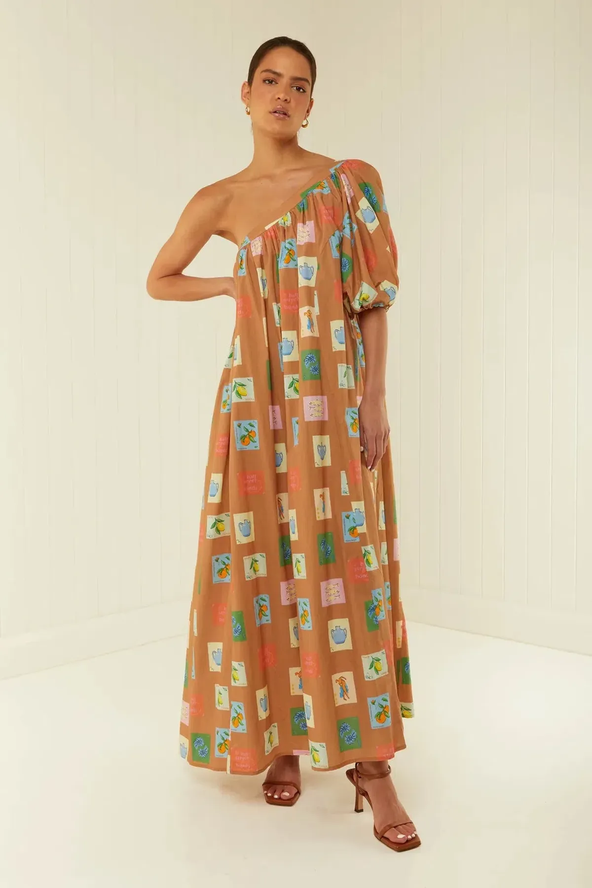 Palm Noosa Lotus Maxi Dress in Brown Print Size 12  - Image 5