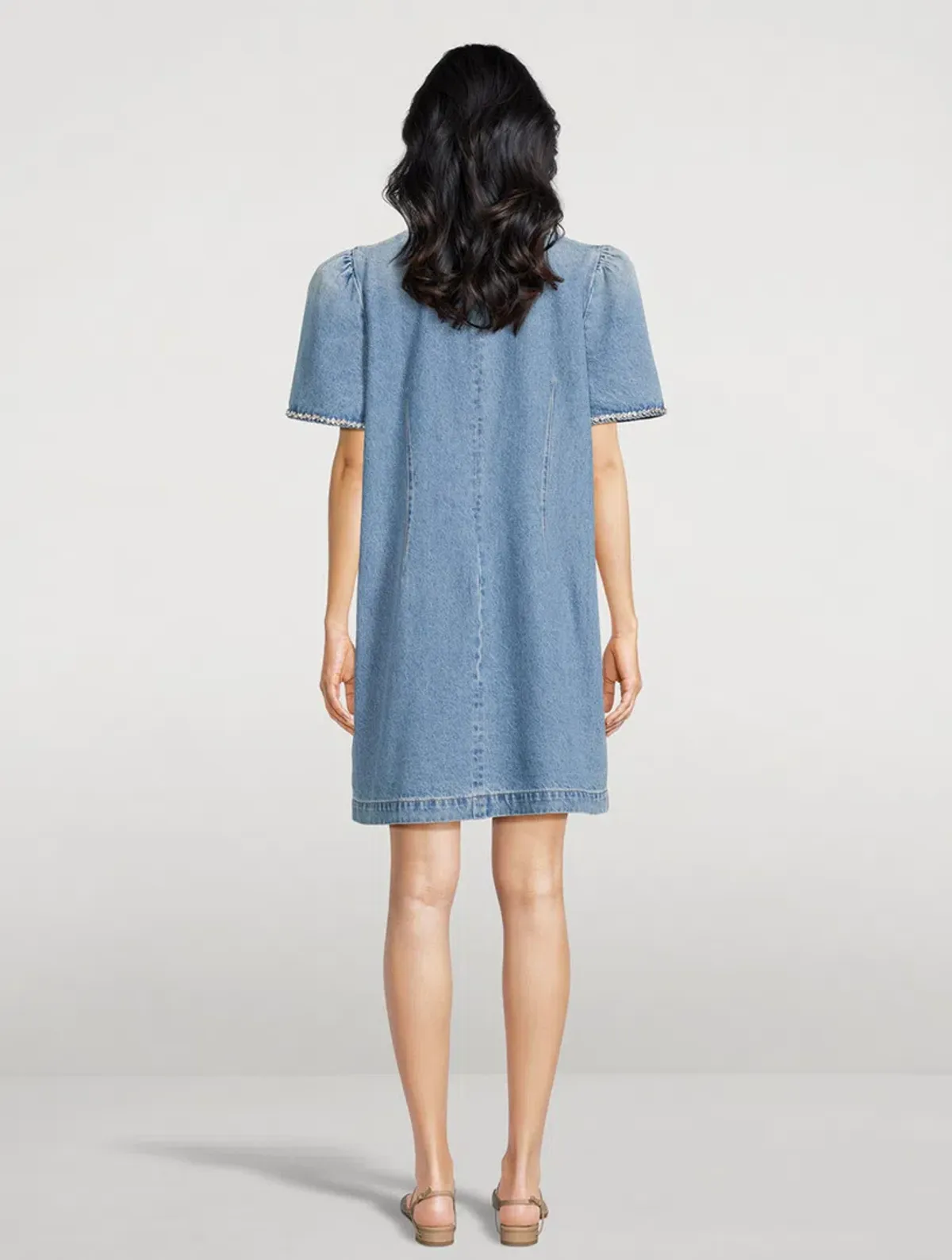 Zimmermann Crush Embellished Denim Mini Dress Blue Moon Size 0 / AU 8 - Image 3