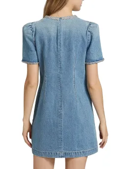 Zimmermann Crush Embellished Denim Mini Dress Blue Moon Size 0 / AU 8 for rent on The Volte - image 5