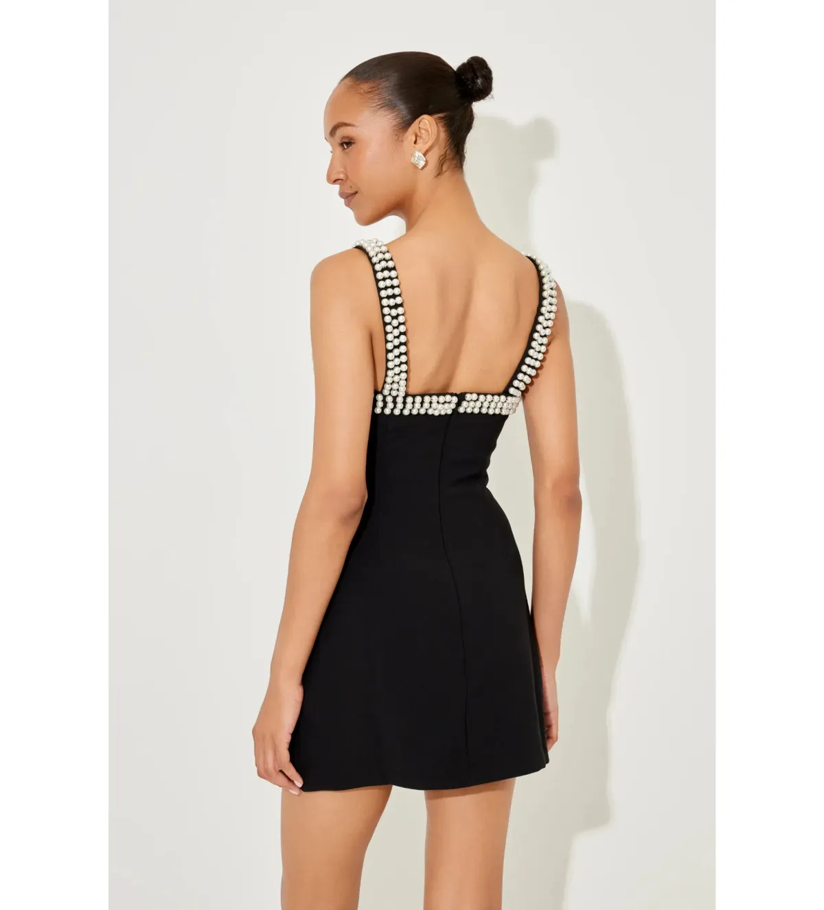 Odd Muse The Ultimate Muse Pearl Trim Mini Dress Black Size S/8 - Image 4