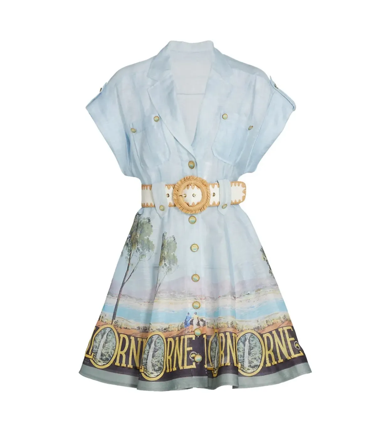 Zimmermann Postcard Shirt Mini Dress in Lorne Print Size 2 / Size AU 12 - Image 4