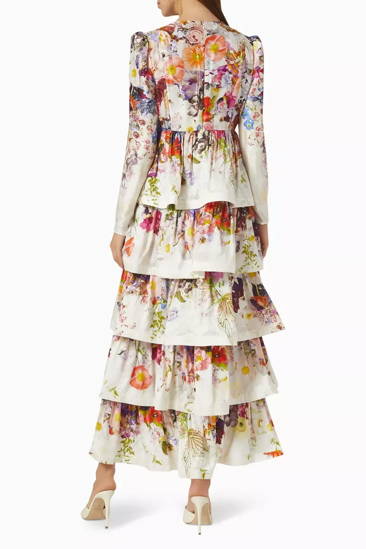 Zimmermann Prima Tiered Floral Midi Dress Multi Size 2 / AU 12 - Image 2
