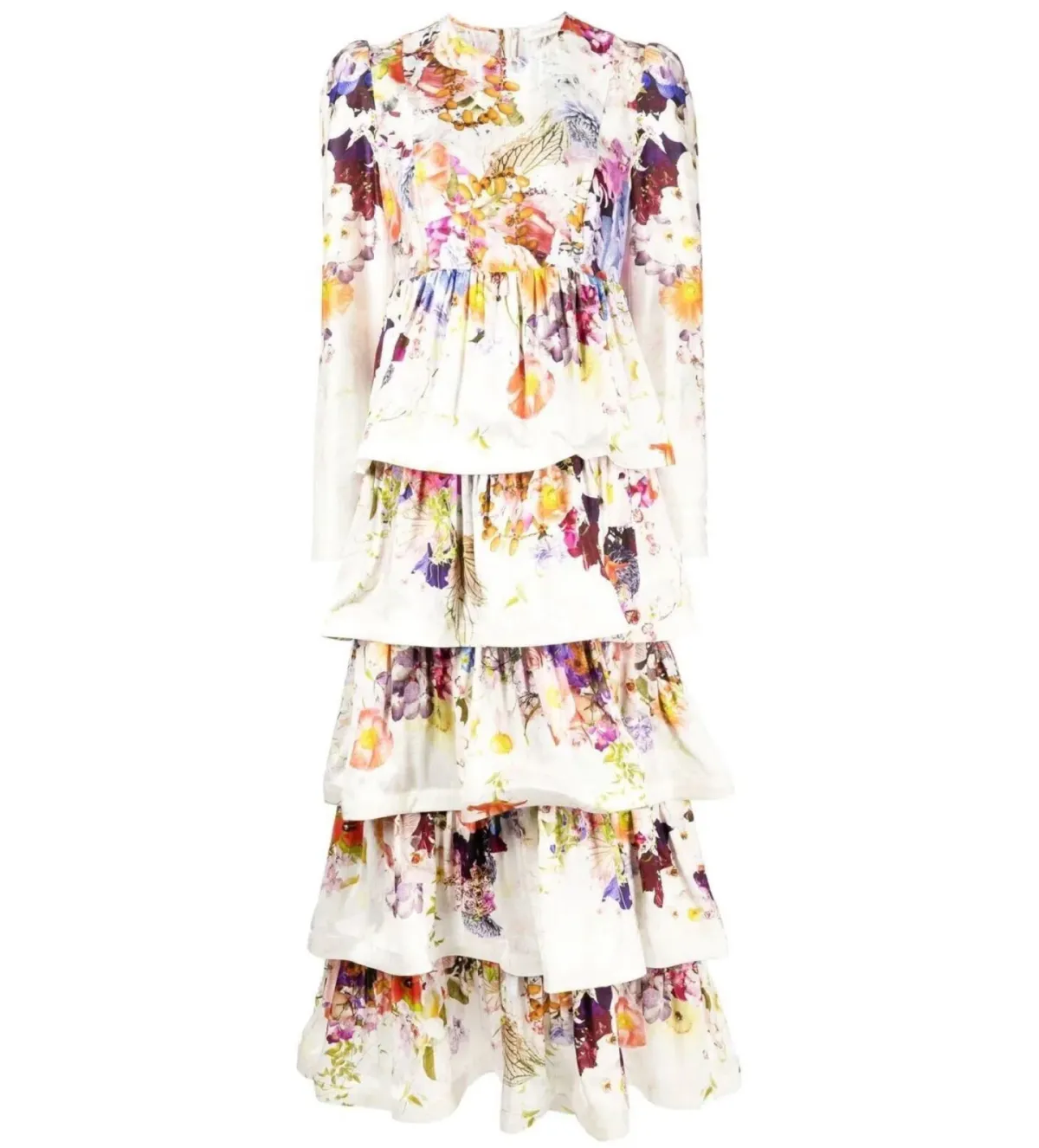 Zimmermann Prima Tiered Floral Midi Dress Multi Size 2 / AU 12 - Image 3