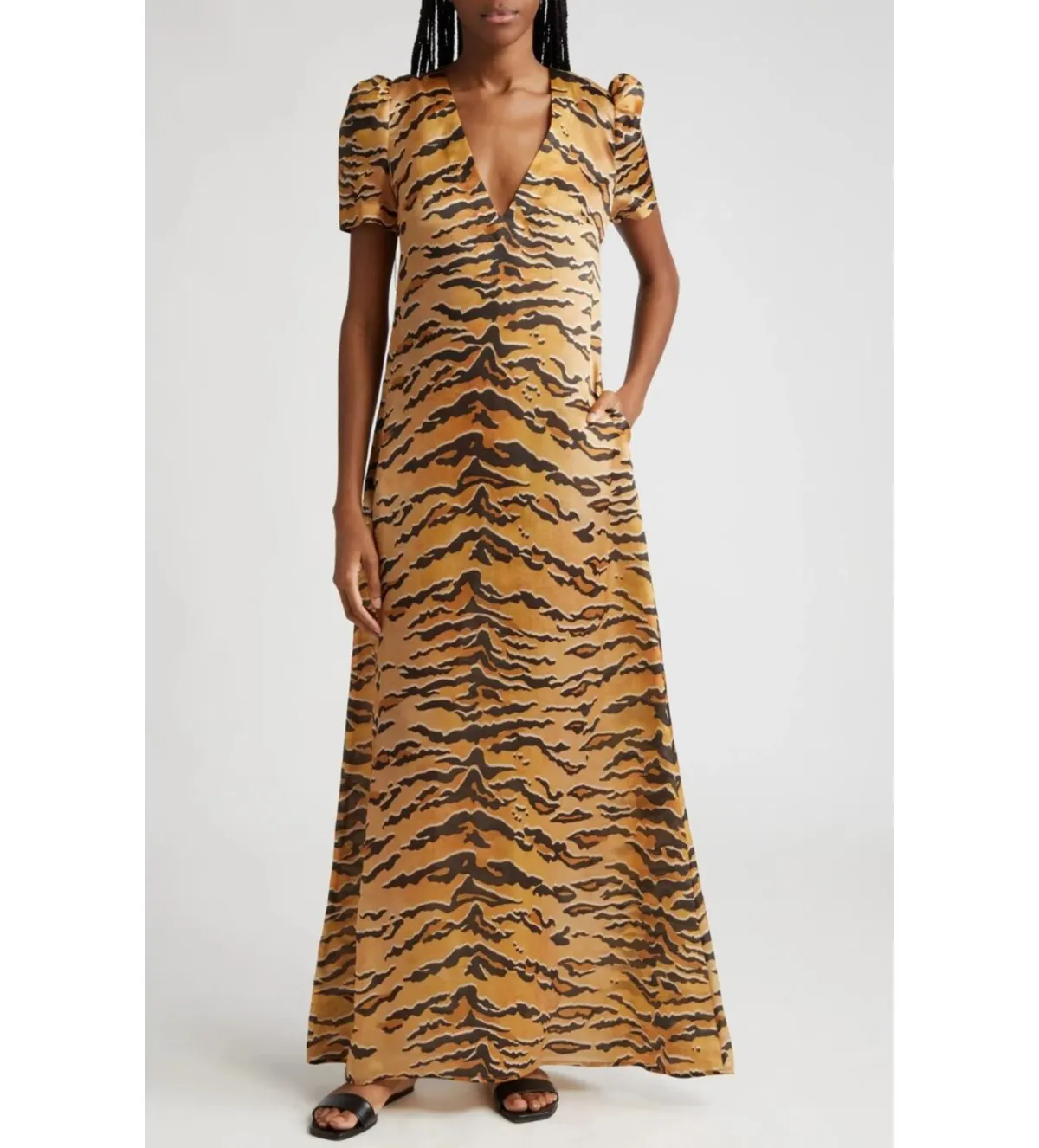 Zimmermann Matchmaker Silk Maxi Dress Tiger-print Size AU 8 - Image 1