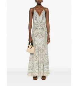 Camilla Tower Tales-print Dress	Ivory Size XXL/Au 16 for rent on The Volte - image 1