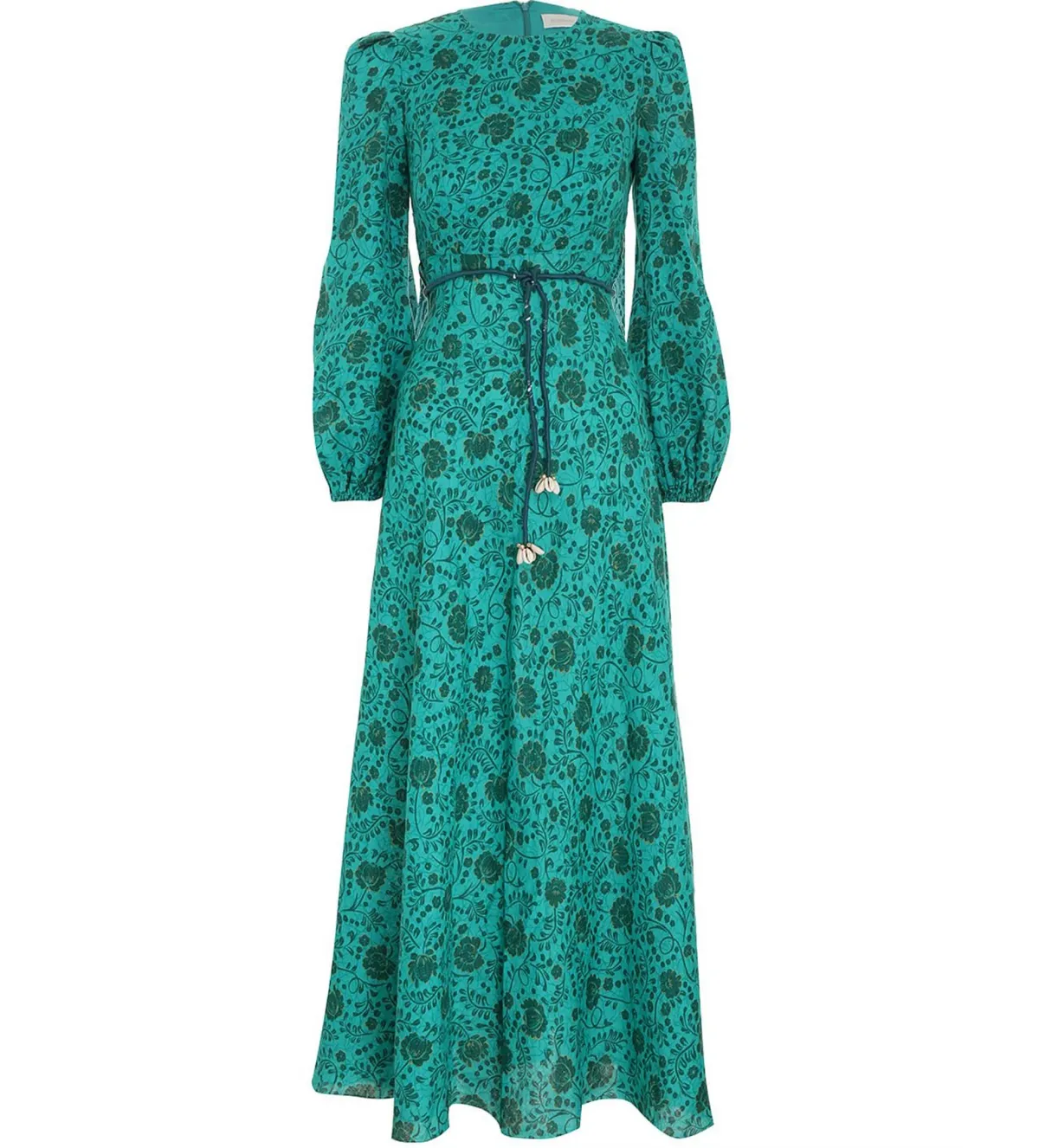 Zimmermann Lulu High Neck Midi Dress Jade Floral Size 3/AU 14 - Image 3