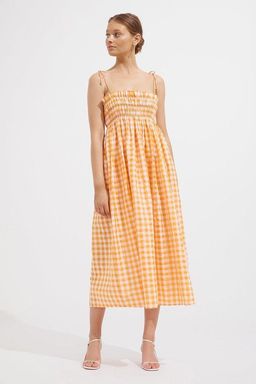 Steele - Sierra Dress - Papaya Check - Size 10 for rent on The Volte - image 1