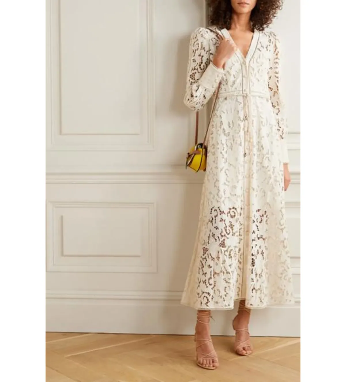 Zimmermann Freja Belted Broderie Anglaise Cotton Maxi Dress Ivory Size 0 / AU 8 - Image 1