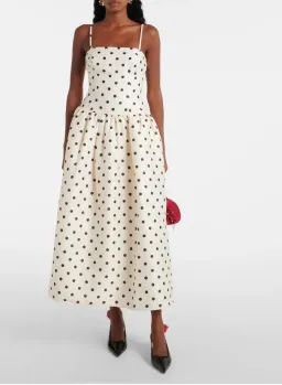 Self Portrait Polka-dot Taffetta Corset Dress Size 12 for rent on The Volte - image 1