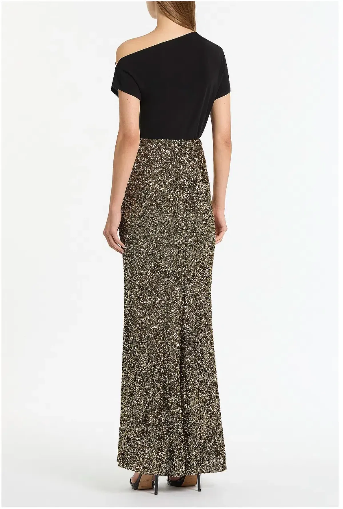 Carla Zampatti Bronze Crushed Sequin Column Skirt Size AU 12 - Image 2