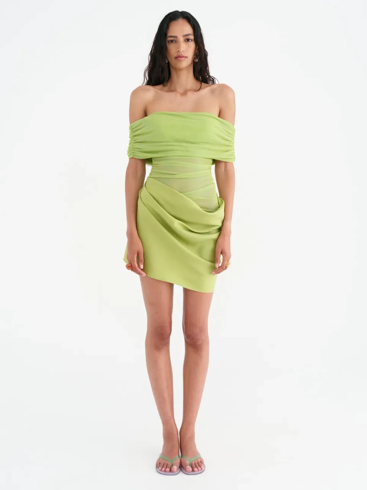 Benni Nico Off Shoulder Mini Dress Apple Size 6 - Image 1