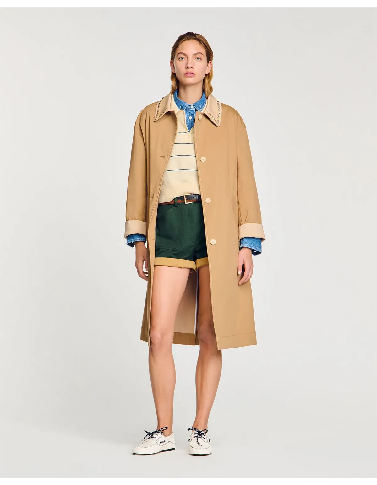 Sandro Paris Diderot Trench Coat Camel Size AU 10 - Image 2